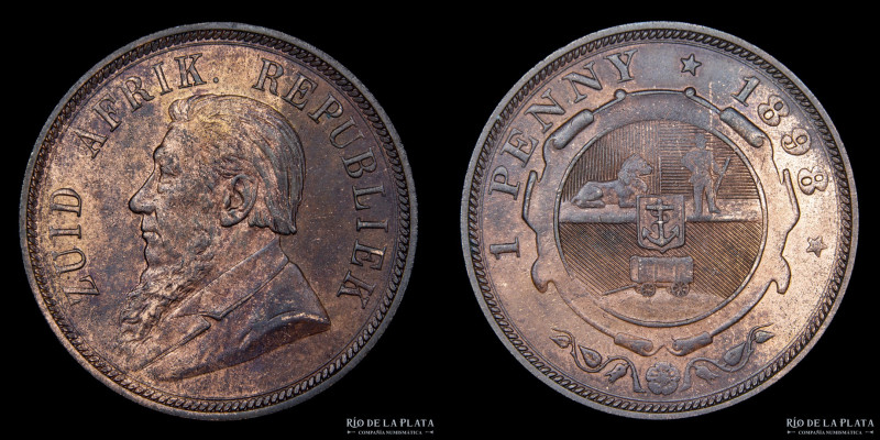 Sudafrica (S.A.R. 1874-1902) 1 Penny 1898. CU; 30.8mm; 9.52g. Pretoria mint. KM2...