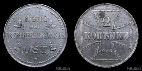 Alemania WWI. 2 kopecks 1916 J. KM 22