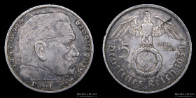 Alemania. 5 Reichsmark 1938 E. KM94