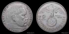 Alemania. 2 Reichsmark 1938 A. KM93