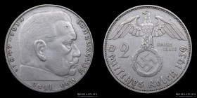 Alemania. 2 Reichsmark 1939 J. KM93