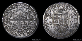 España. Felipe V. 2 Reales 1725 Sevilla. KM307
