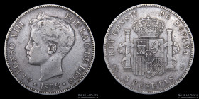 España. Alfonso XIII. 5 Pesetas 1898. KM707