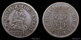Francia. Charles I Gonzaga-Nevers. Double Tournois 1610. CGKL 588