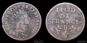 Francia. Luis XIV. 1 Liard 1657. Rouen. Dy784