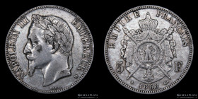 Francia. Napoleon III. 5 Francs 1868 BB. KM799.2