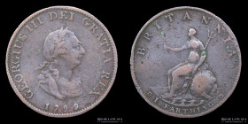 Gran Bretaña.  Jorge III. 1 Farthing 1799 KM646