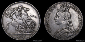 Gran Bretaña. Victoria. 1 Crown 1889. KM765