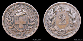 Switzerland. 2 Rappen 1883. KM4.1