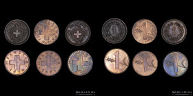 Switzerland. 1 Rappen. Lote x6. 1908-1970. KM 3.2-KM46