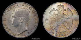 Yugoslavia. 20 Dinara 1938. KM23
