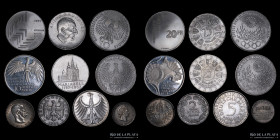 Europa. Lote x10. Monedas de plata 1926 a 1972