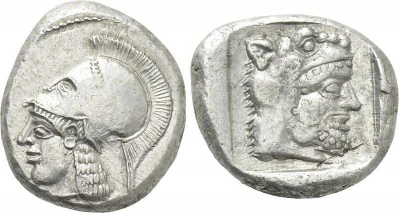 CYPRUS. Lapethos. Uncertain king (Circa 425 BC). Stater.

Obv: Helmeted head o...