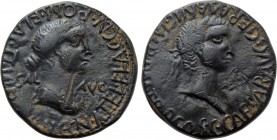SPAIN. Carthago Nova. Caligula with Caesonia (37-41). Cn. Atellius Flaccus and Cn. Pompeius Flaccus, magistrates.