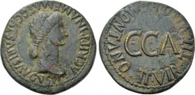 SPAIN. Zaragoza. Agrippina (Died 33 BC). Ae As. Titullus & Montanus, duoviri.