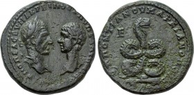 MOESIA INFERIOR. Marcianopolis. Macrinus with Diadumenian (217-218). Ae Pentassarion. Pontianus, legatus consularis.