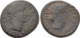MACEDON. Thessalonica. Tiberius with Livia (14-37). Ae.