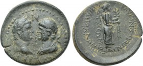 AEOLIS. Aegae. Titus & Domitian (Caesares, 69-79 & 69-81). Ae. Apollonios, son of Nemeonikos, magistrate.