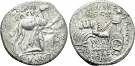 M. AEMILIUS SCAURUS and P. PLAUTIUS HYPSAEUS. Denarius (58 BC). Rome.