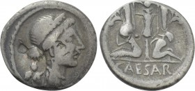 JULIUS CAESAR. Denarius (46-45 BC). Military mint traveling with Caesar in Spain.