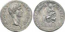 CLAUDIUS (41-54). Denarius. Lugdunum.