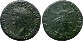 CLAUDIUS (41-54). Dupondius. Contemporary (Balkan?) imitation of Rome.