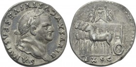 DIVUS VESPASIAN (Died 79). Denarius. Rome. "Judaea Capta" issue. Struck under Titus.
