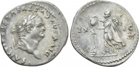 DIVUS VESPASIAN (Died 79). Denarius. Rome. "Judaea Capta" issue. Struck under Titus.