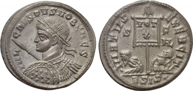 CRISPUS (Caesar, 316-326). Follis. Siscia. 

Obv: IVL CRISPVS NOB CAES. 
Laur...