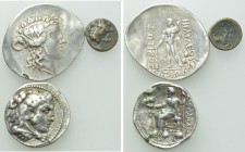 3 Greek Coins; Including Tettradrachms of Alexander III and Thasos.