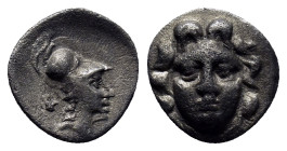 PISIDIA, Selge c. 300-190 BCE, AR Obol. (11mm, 0.5 g). Obv: Helmeted head of Athena right. Rev: Gorgoneion.
