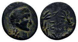 PISIDIA. Isinda. Pseudo-autonomous (1st century BC). Ae. (13mm, 2.5 g) Obv: Head of Apollo right. Rev: ΙΣΙΝ. Legend in wreath.