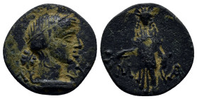 Lycia. Masikytes circa 100-0 BC. Bronze Æ (20mm, 4.3 g). Diademed head of Apollo right, Λ-Υ to left and right of neck / Apollo Patroös standing facing...