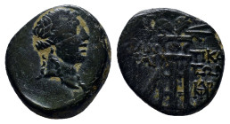 CIMMERIAN BOSPOROS, Pantikapaion. Circa 90-79 BC. Æ Tetrachalkon (19mm, 7.4 g). Struck under Mithradates VI of Pontos. Wreathed head of Dionysos right...