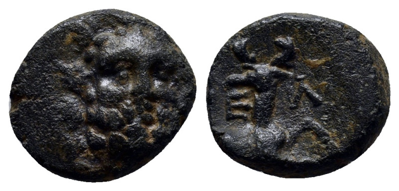 Pisidia, Selge Æ (12mm, 2.5 g). 2nd-1st century BC. Bearded head of Herakles thr...