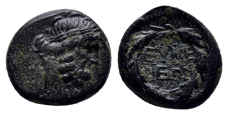 PHRYGIA. Eumeneia. Ae (Circa 200-133 BC). (15mm, 5.0 g) Obv: Laureate head of Ze...