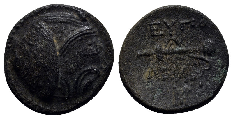 CARIA. Mylasa. Eupolemos (Circa 295-280 BC). Ae. (17mm, 4.1 g) Three overlapping...