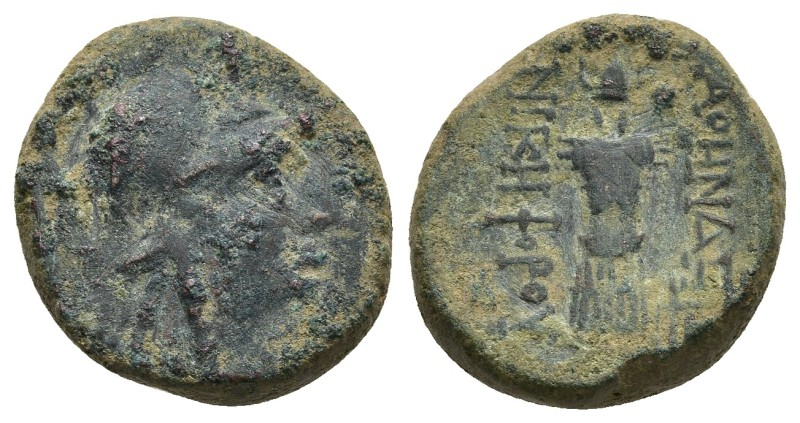 MYSIA. Pergamon. Circa 200-133 BC. AE (18.3mm, 8.38 g). Head of Athena to right,...