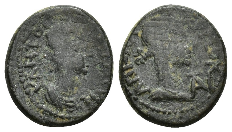 Mysia, Pergamon Æ (15mm, 2.5 g). Pseudo-autonomous issue, circa AD 40-60. ΘEON C...