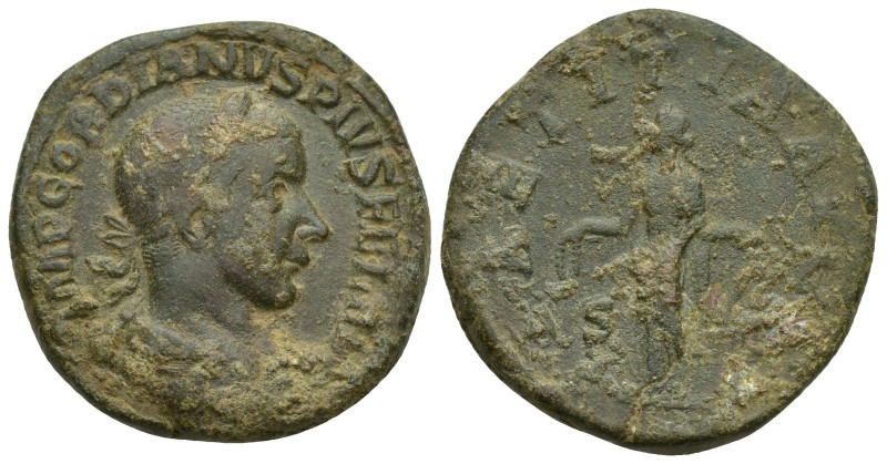 Gordian III Æ Sestertius. (29mm, 21.8 g) Rome, AD 241. IMP GORDIANVS PIVS FEL AV...