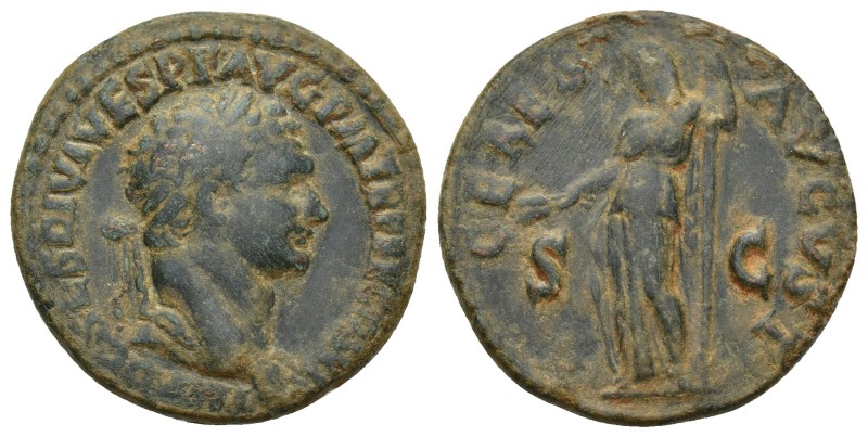 Vespasian Æ As. (25mm, 9.1 g) Uncertain Eastern mint (Thrace?), AD 81. IMP D CAE...