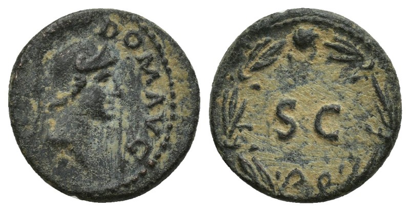 Domitian (81-96), Quadrans, Rome, AD 81-82, AE (15mm, 2.0 g), IMP - DOM AVG, hel...