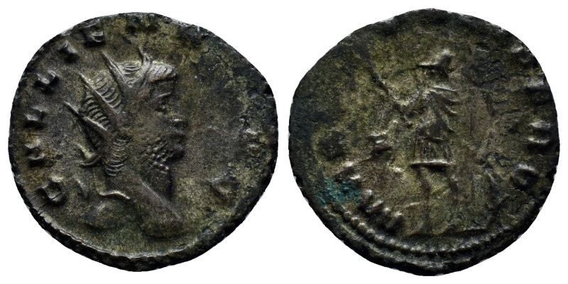 Gallienus. AD 253-268. AR Antoninianus (20mm, 2.9 g). Rome mint. AD 256-257. Rad...