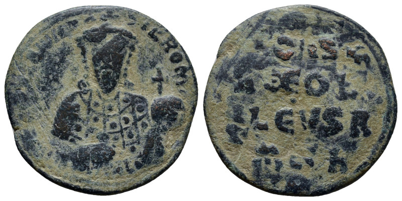 Constantine VII Porphyrogenitus, with Romanus I Æ Nummus. (26mm, 6.4 g) Constant...