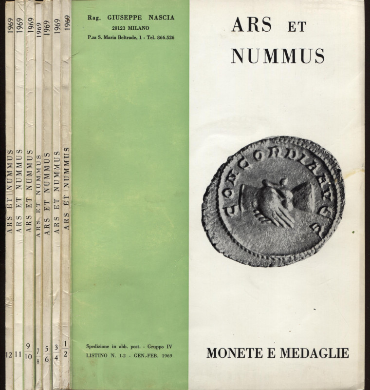 ARS ET NUMMUS. Milano, 1969. Listini a prezzo fisso ( 7 fascicoli 1969) completo...