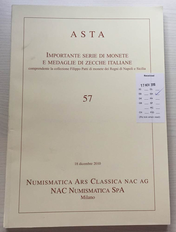 Nac – Numismatica Ars Classica. Auction no. 57. Importante seie di Monete e Meda...