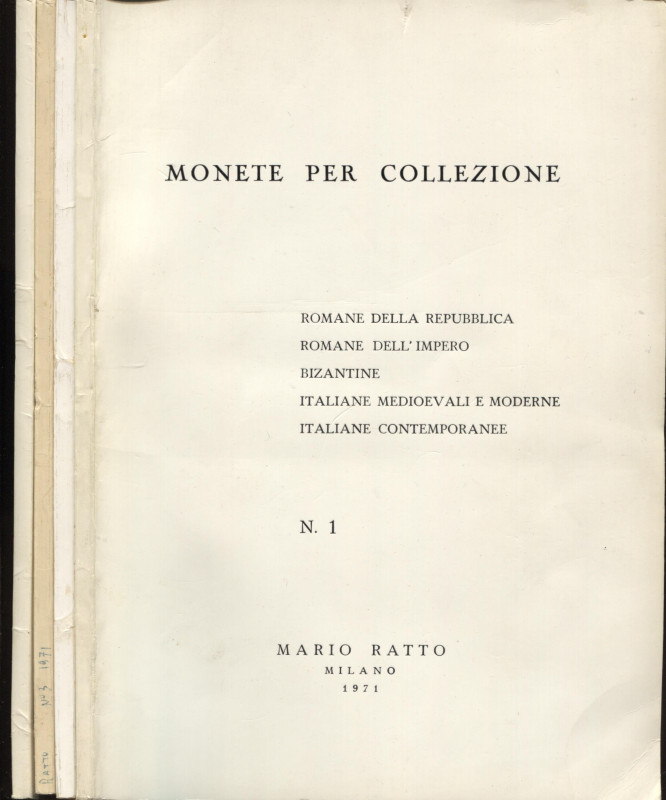 RATTO M. - Listini a prezzo fisso 1971 ( 4 fascicoli) completo. con tavole. ril....