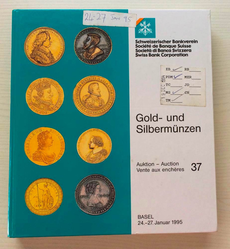 SBV Auktion 37 Gold- und Sibermunzen. Basel 24-27 Januar 1995. Cartonato ed. pp....