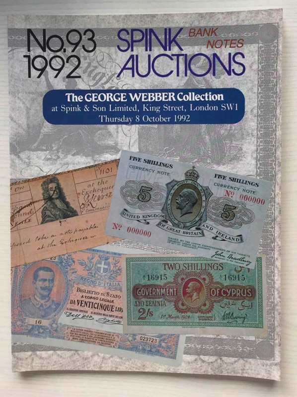 Spink Auction No. 93 The George Webber Collection. London 08 October 1992. Bross...