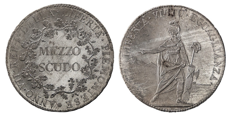 TORINO - REPUBBLICA PIEMONTESE (1798-1799) - Mezzo scudo, anno VII
Argento
Gigan...